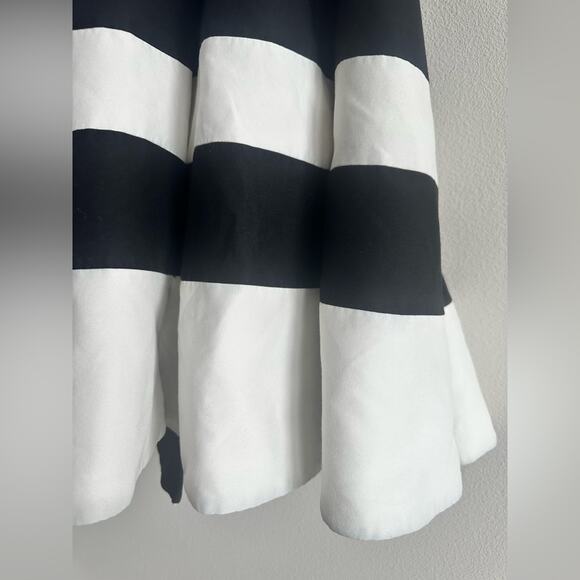 Halston Heritage Black White Drop Waist Mini Pleated Dress Silk Cotton – Size S - Picture 3 of 8